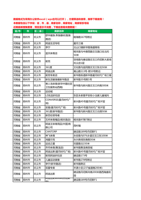 2020新版河南省郑州市巩义市体育用品工商企业公司商家名录名单联系电话号码地址大全54家
