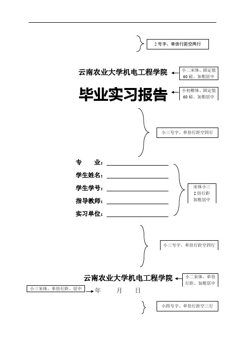4-1 本科生毕业实习报告封面模版