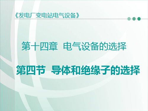 [发电厂变电站电气设备][第十四章 电气设备选择]第四节 导体和绝缘子的选择
