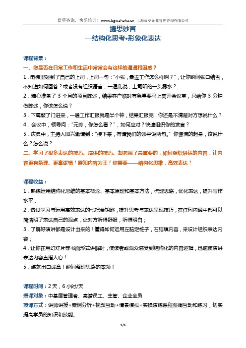 《捷思妙言—结构化思考,形象化表达》
