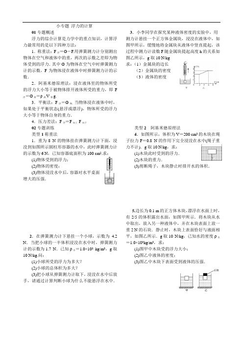 小专题 浮力的计算