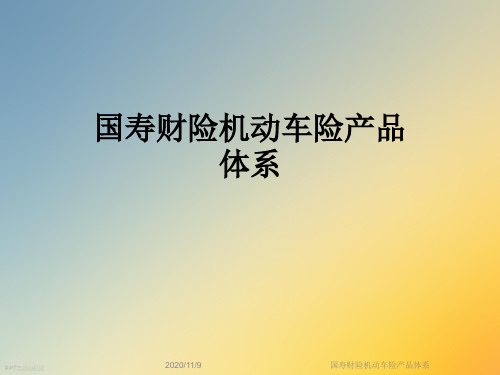 国寿财险机动车险产品体系