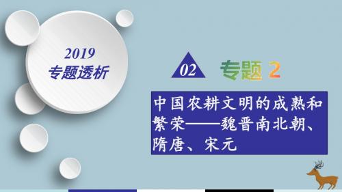 2019届高考历史二轮复习专题2魏晋南北朝、隋唐、宋元微专题2中国古代农耕经济的继续发展与繁荣课件