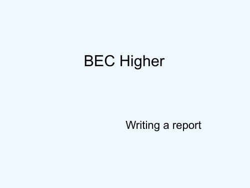 BEC商务英语高级写作报告Report