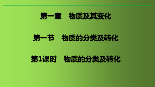 人教版高中化学《物质的分类》教学课件1
