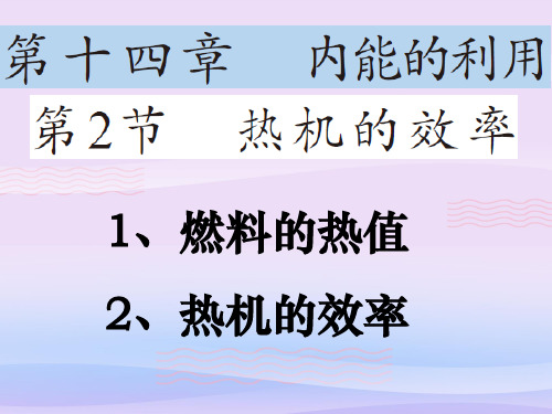 人教版物理九年级全一册第十四章《内能的利用》第2节《热机的效率》课件教学课件