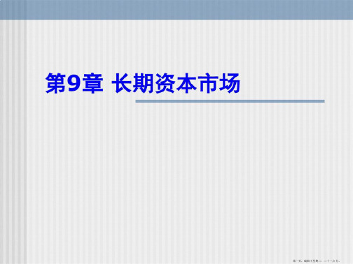 第9章长期资本市场
