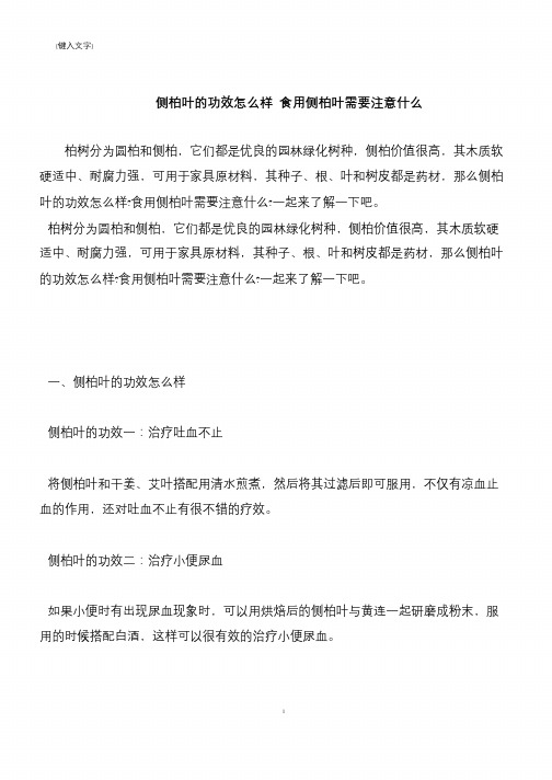【推荐下载】侧柏叶的功效怎么样 食用侧柏叶需要注意什么