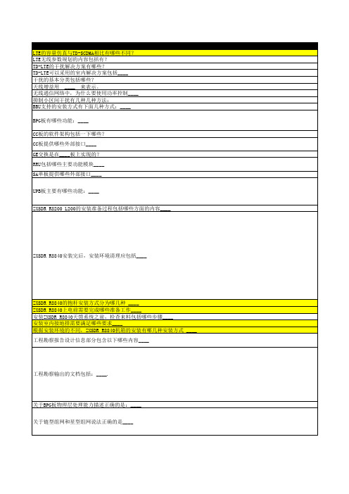 LTE面试复习题库