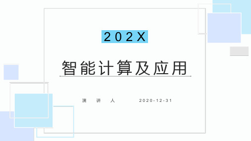 智能计算及应用