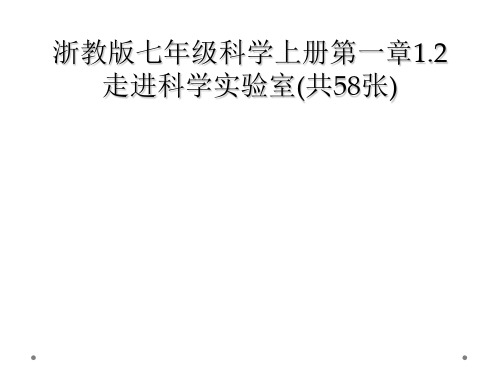 浙教版七年级科学上册第一章12走进科学实验室共58张