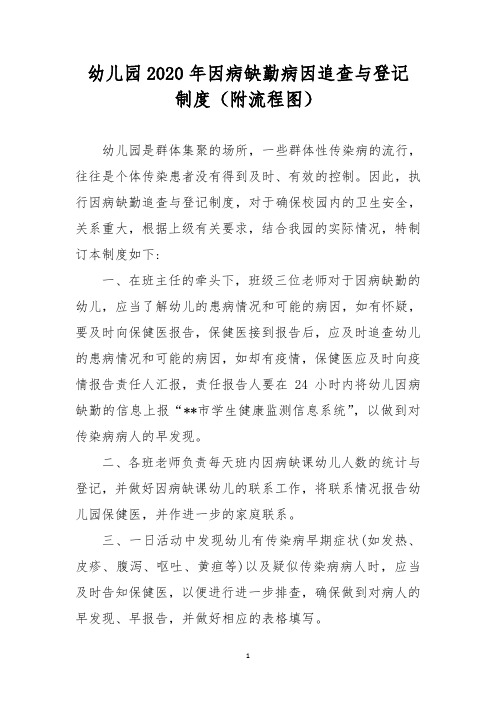 幼儿园2020年因病缺勤病因追查与登记制度(附流程图)