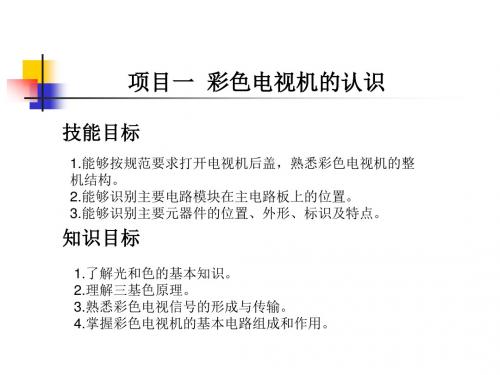 彩色电视机原理与维修项目1资料