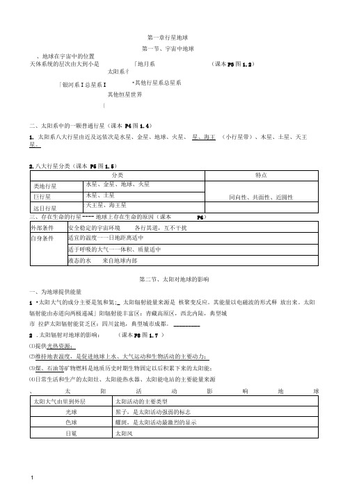 高中地理必修一完整笔记整理汇成