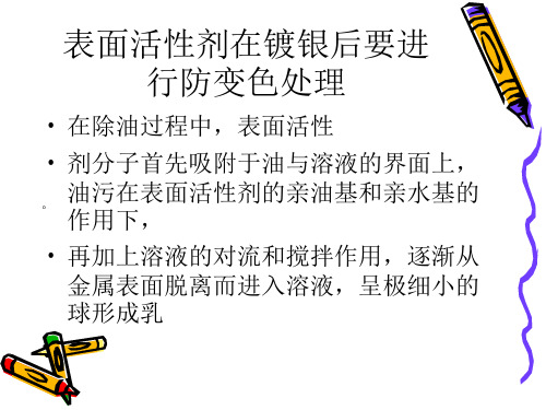 表面活性剂在镀银后要进行防变色处理
