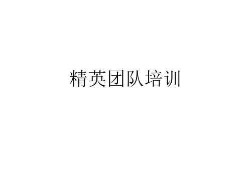 精英团队培训