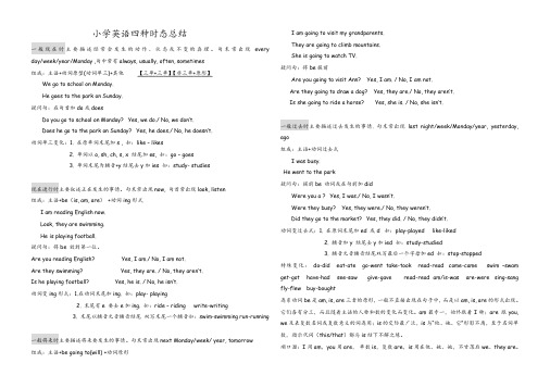 小学英语四种时态总结(精华版)