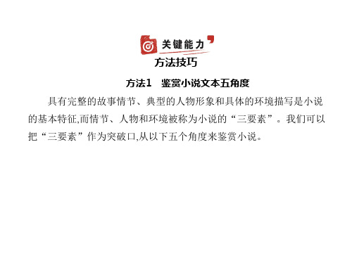 2022版新高考语文一轮总复习A版课件：专题十现代文阅读Ⅱ·小说(含“双文本阅读”新题型) —方法技
