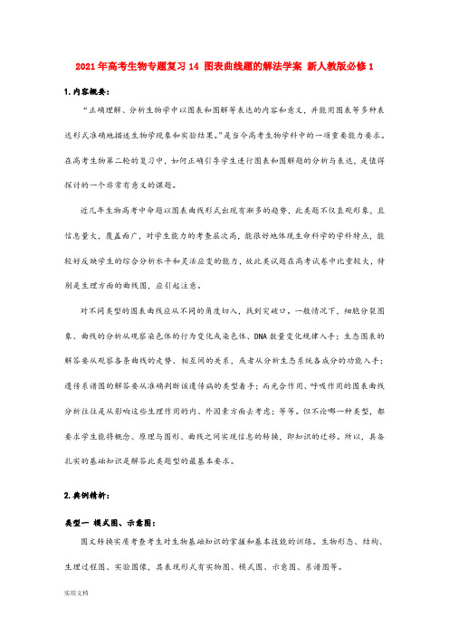 2021-2022年高考生物专题复习14 图表曲线题的解法学案 新人教版必修1