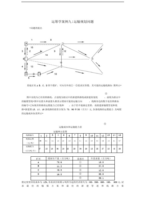 运筹学案例九：运输规划问题