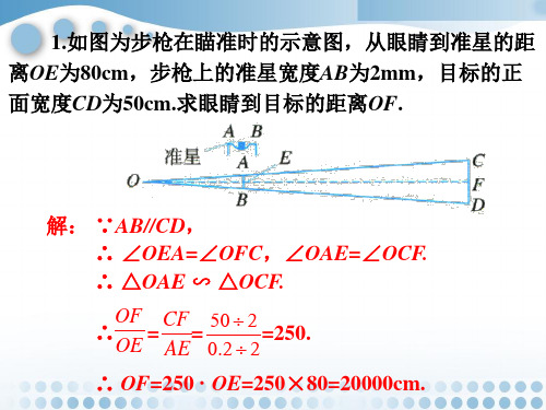 课外练习1_相似三角形应用举例