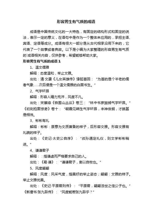 形容男生有气质的成语