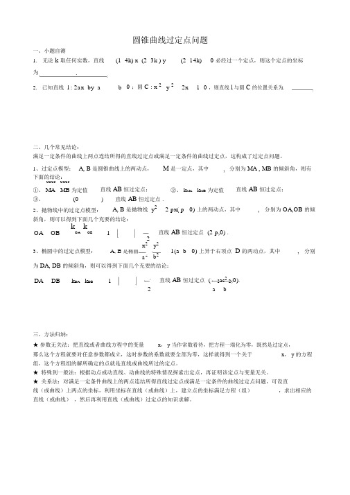 圆锥曲线过定点问题.doc