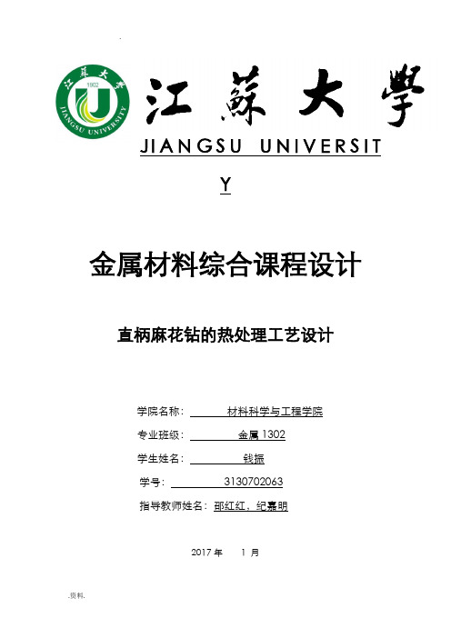 麻花钻热处理课程设计
