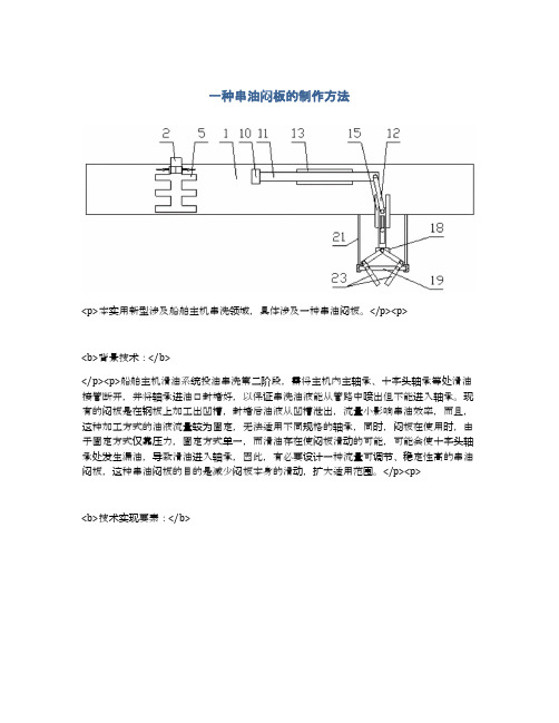 一种串油闷板的制作方法及专利技术