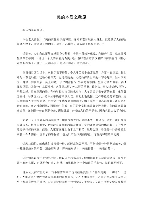 美的本质之我见