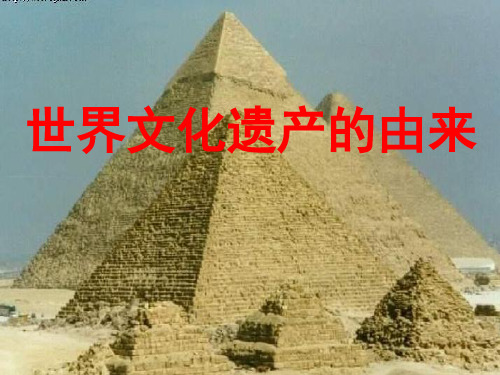 一、世界文化遗产的由来精编版