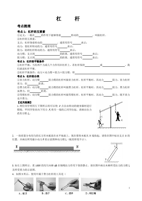 初二物理  杠杆专题练习