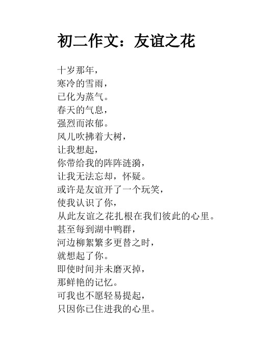 初二作文：友谊之花