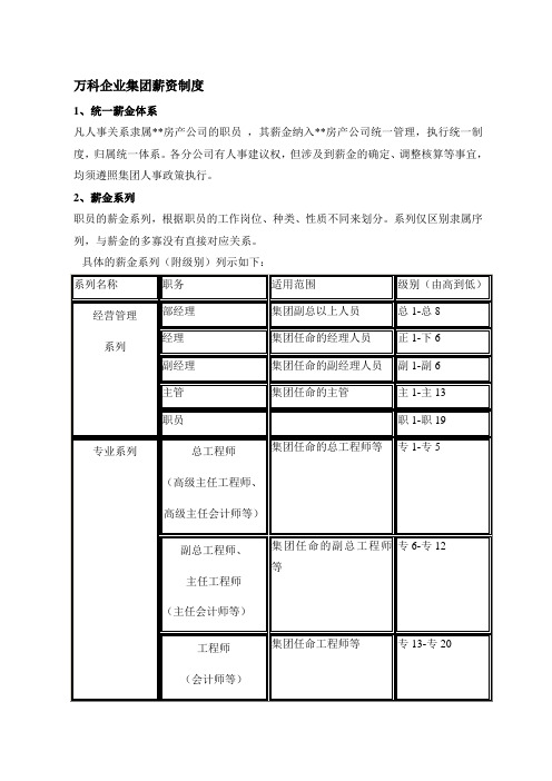 万科企业集团薪资制度 7P