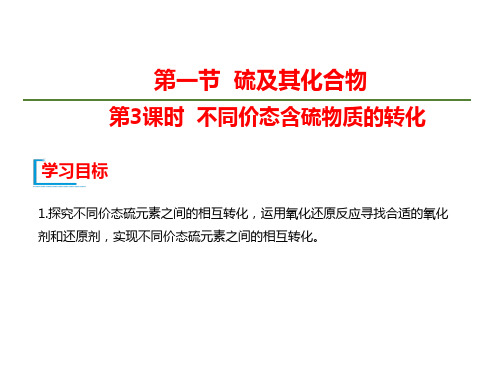 人教版高中化学必修第二册教学优秀课件：第五章 化工生产中的重要非金属元素 第1节 不同价态含硫物质的转化