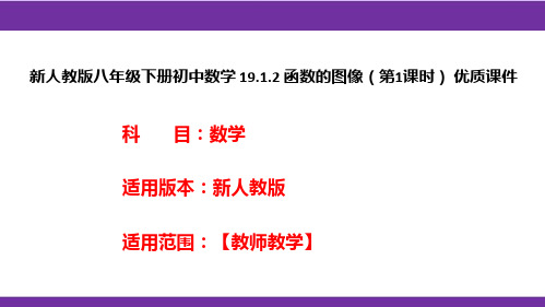 新人教版八年级下册初中数学19.1.2函数的图像(第1课时)优质课件