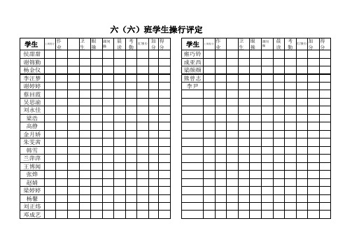 操行评定表格