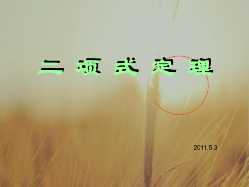 最新-高中数学 二项式定理教学课件 北师大版选修2-3 精品 