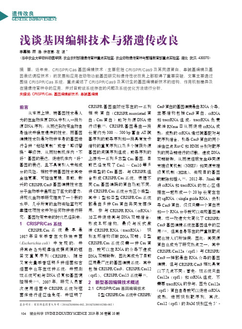 浅谈基因编辑技术与猪遗传改良