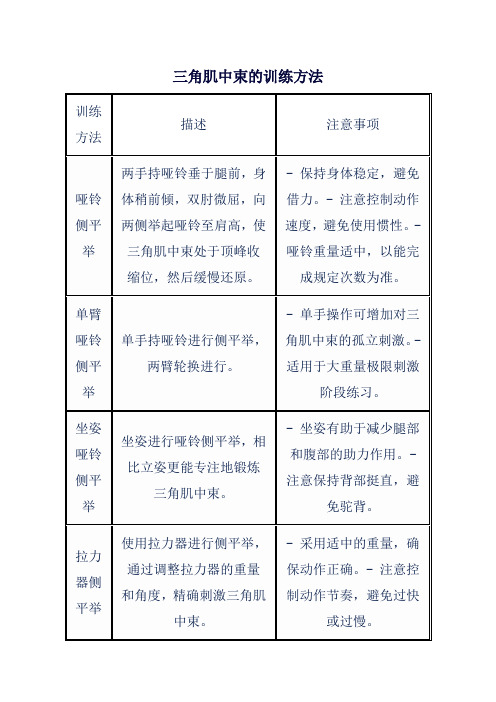 三角肌中束的训练方法