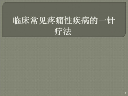 一针疗法ppt课件