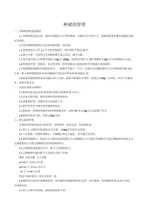 种猪的管理