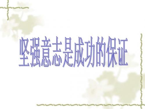 坚强意志是成功的保证