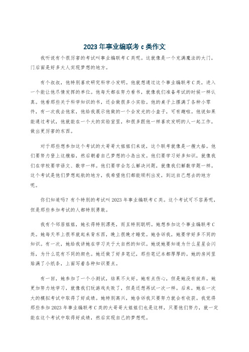 2023 年事业编联考c类作文