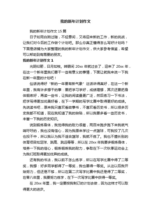 我的新年计划作文