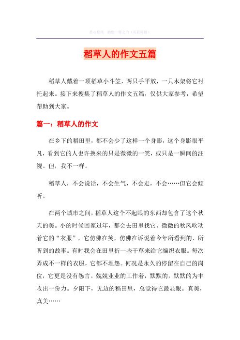 稻草人的作文五篇