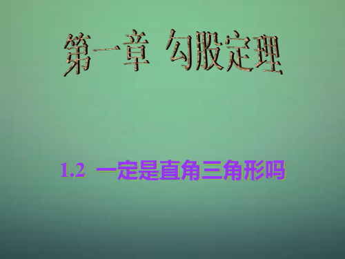 【北师大版】八年级上册数学《一定是直角三角形吗》ppt课件
