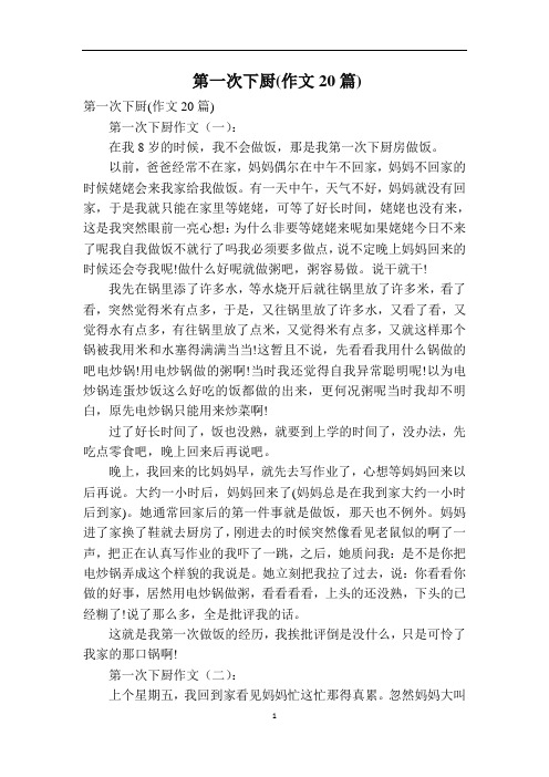 第一次下厨(作文20篇)