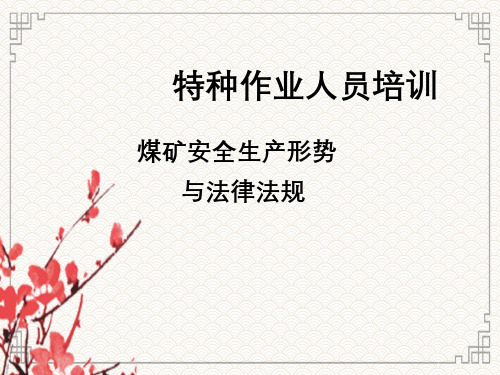 煤矿安全生产形势与法律法规课件