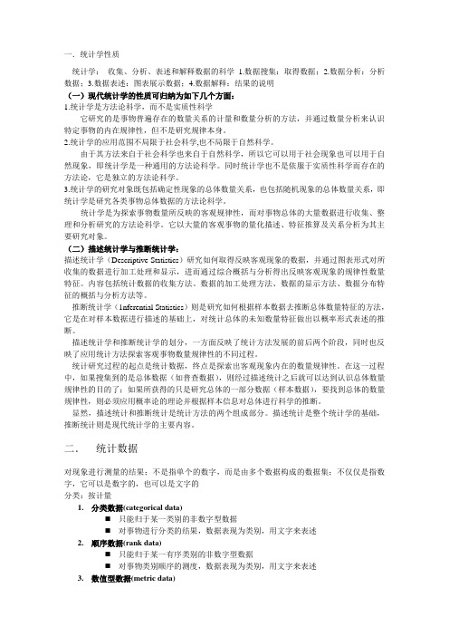 应用统计学总结